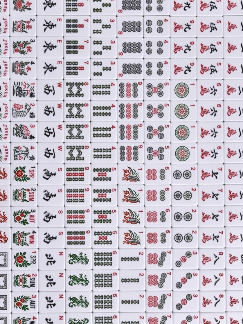 Traditional Mahjong Tile Set